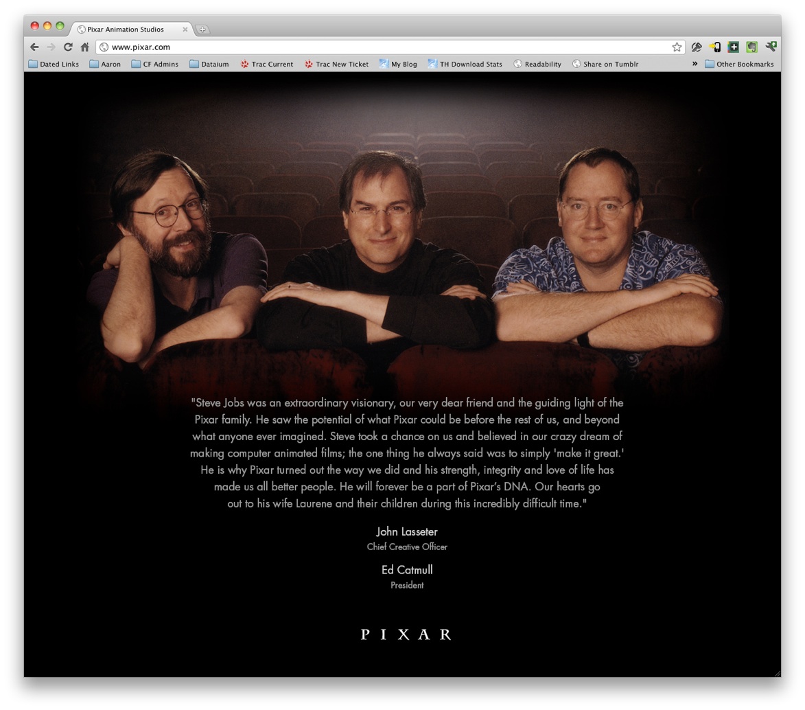 Pixar tribute to Steve Jobs